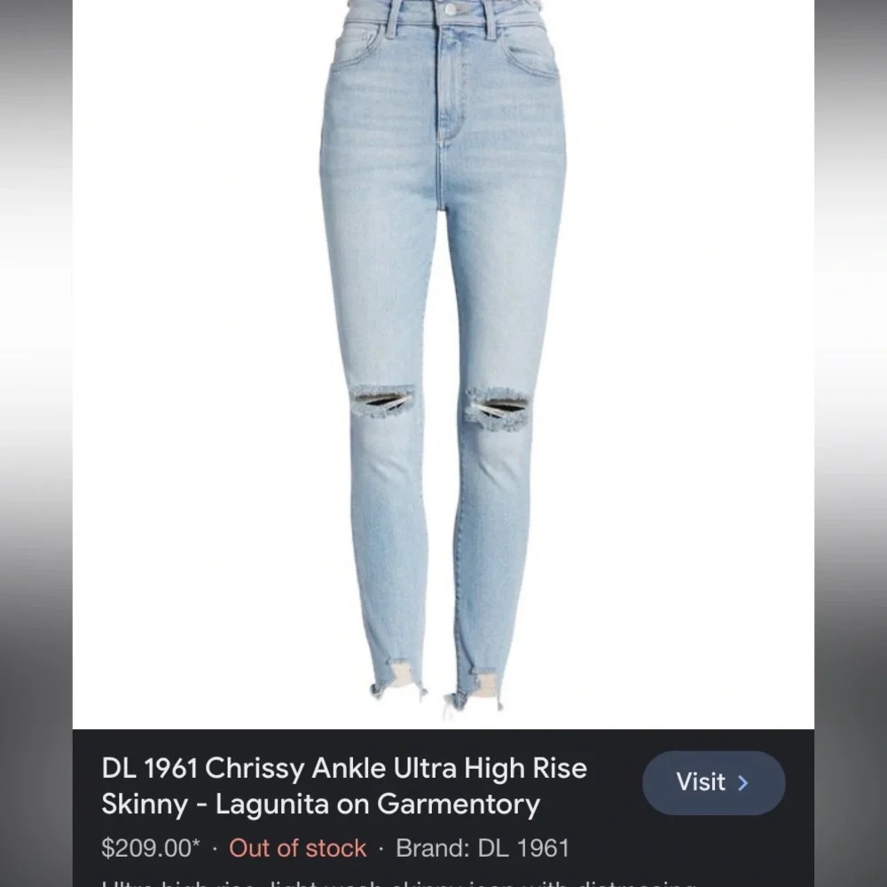 DL 1961 Chrissy ultra high distressed jean fall casual skinny denim revolve $200